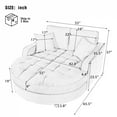 thumbnail image 2 of TOSEE Modern 55" Oversized Chaise Lounger, Upholstered Sleeper Sofa Couch with Tufted Seat and Detachable Pillows, Sofa Bed for Living Room Bedroom Office, Beige, 2 of 10