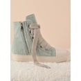 thumbnail image 4 of Women Two Tone High Top Lace-up Front Skate Shoes, Sporty Sneakers, 4 of 4