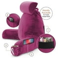 thumbnail image 2 of Nestl Reading Pillow, Extra Large Comfortable Bed Rest Pillow with Arms - Premium Shredded Memory Foam TV Pillow, Detachable Neck Roll & Lumbar Support Pillow - Magenta, 2 of 8