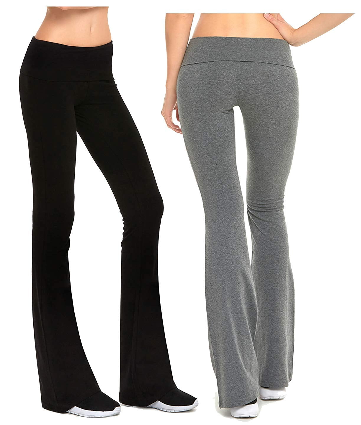 Mid-Rise Fold-Over Waist UltraLite Wide-Leg Yoga Pants for Women