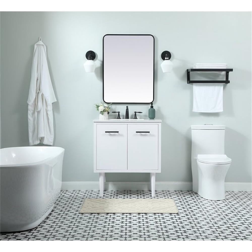 Elegant Kitchen and Bath 30 inch Single bathroom vanity in white
