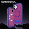 thumbnail image 4 of Magnetic & Stand Designed for iPhone 16 Plus Case fit for MagSafe, Luxury Hybrid Shockproof Drop Protective Lightweight Phone Case for iPhone 16 Plus, Built-in Invisible Kickstand, Blue+Rose, 4 of 7