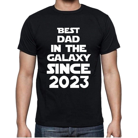 T-Shirt Graphique pour Homme Meilleur Papa de la Galaxie depuis 2023 1er Anniversaire de Naissance Cadeau pour Enfant de 1 An 2023 Vintage Écologique à Manches Courtes T-Shirt Fantaisie