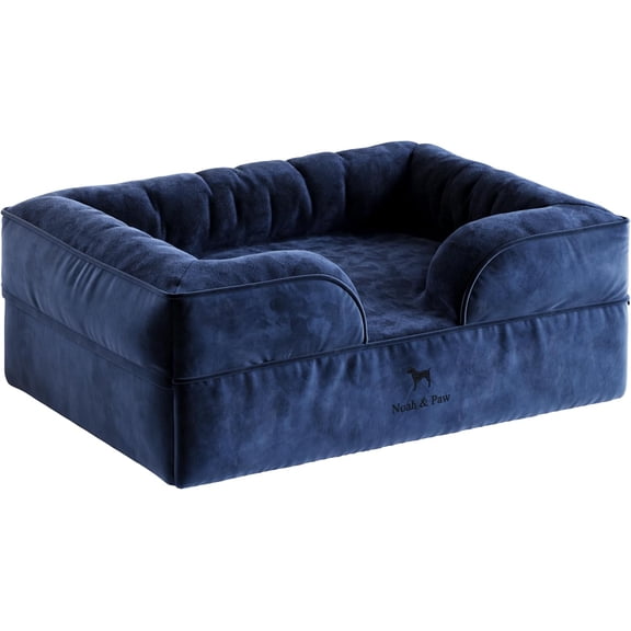 NOAH & PAW Dog Bed, 28x23x11 Inch, Orthopedic Dog Beds for Medium Size Pets, Eggshell Memory Foam Infused with Cooling Gel, Waterproof, Machine Washable, Includes Inner Cover (Velvet Collection)