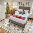 thumbnail image 4 of Moynesa 5'x7' Christmas Rug, Washable Non-Slip Area Rug, Soft Vintage Holiday Rug for Living Room, Dining Room, Bedroom Xmas Accent Carpet Indoor Christmas Decor, Beige, 4 of 12