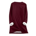 thumbnail image 4 of Herrnalise Womens Tops Fashion Round Neck Christmas Wine Glasses Print Thickened Plush Warm Long Sleeve Tops Gifts for Women, 4 of 5