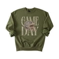 thumbnail image 4 of Game Day Camo Football Crewneck Sweatshirt for Men and Women, Army Green Sweatshirt, M, 4 of 8