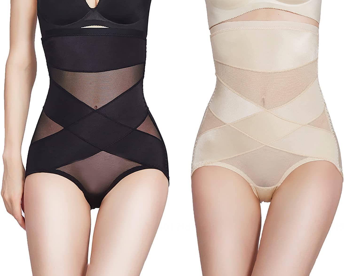 Cross Compression Abs Shaping Pants Women High Waist Panties Slimming