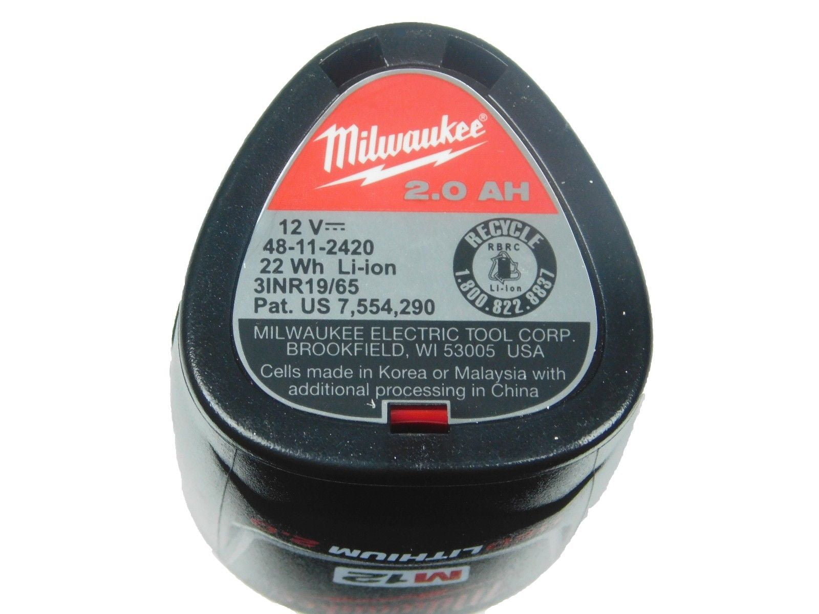 Milwaukee 48-11-2420 M12 2.0 Ah MAX Lithium Ion Battery Pack Two Pack