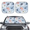 thumbnail image 2 of Balery 2 Piece Cute Chameleons On Blue Car Windshield Sun Shade|Foldable Front Windshield Shade for Car Front Window for Most Sedans SUV Truck-Small, 2 of 7
