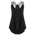 thumbnail image 2 of Hpapadks Womens Tank Top Bandages Sleeveless Vest Top High Low Solid Strappy Tanks Camisole Tops for Women Black XXXL, 2 of 5