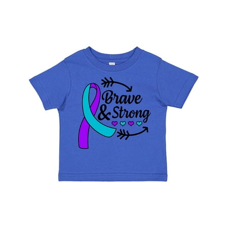 

Inktastic Suicide Prevention Awareness Brave and Strong with Arrows Gift Toddler Boy or Toddler Girl T-Shirt