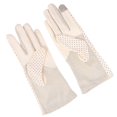 thumbnail image 3 of Gants Élégants pour Femmes Protection Solaire pour Conduite Écran Tactile Blanc Compatible 1 Paire en Coton, 3 of 3