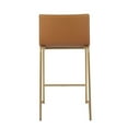 thumbnail image 5 of Mara 26" Contemporary Counter Stool In Gold Metal And Camel Faux Leather - Set Of 2, 5 of 7