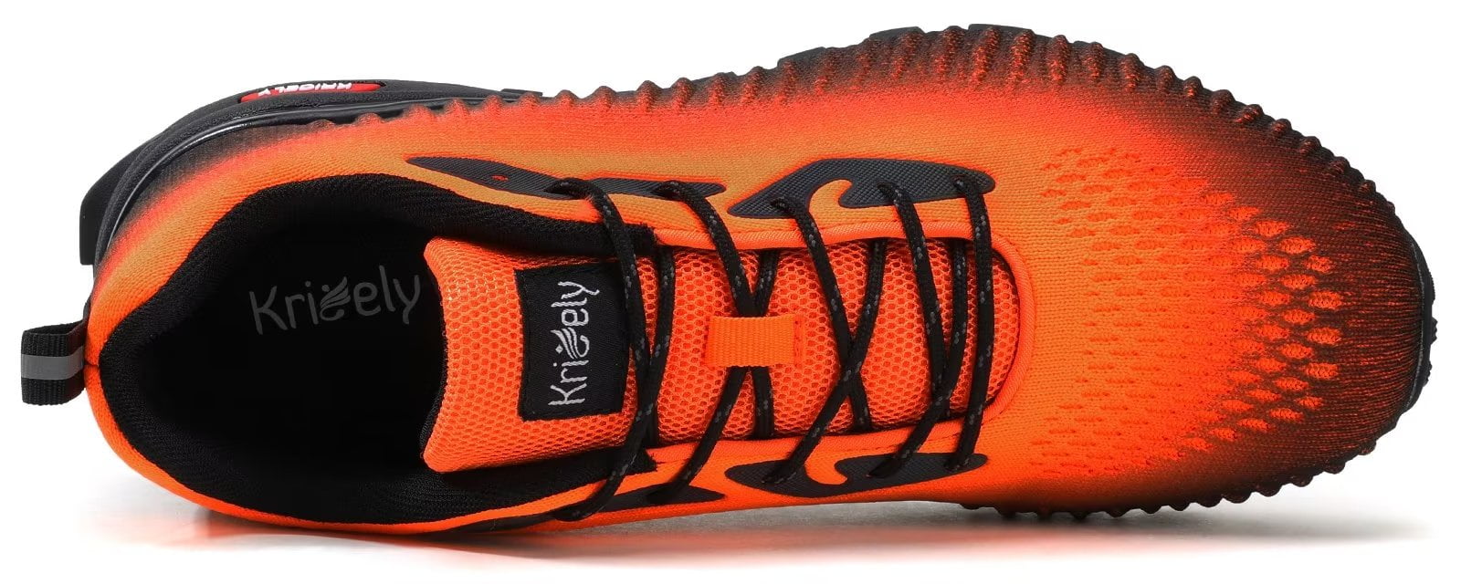 Kricely Men's Trail Running Shoes Fashion Hiking Sneakers for Men Camo Tennis Cross Training Shoe Mens Casual Outdoor Walking Footwear Orange Size 9.5