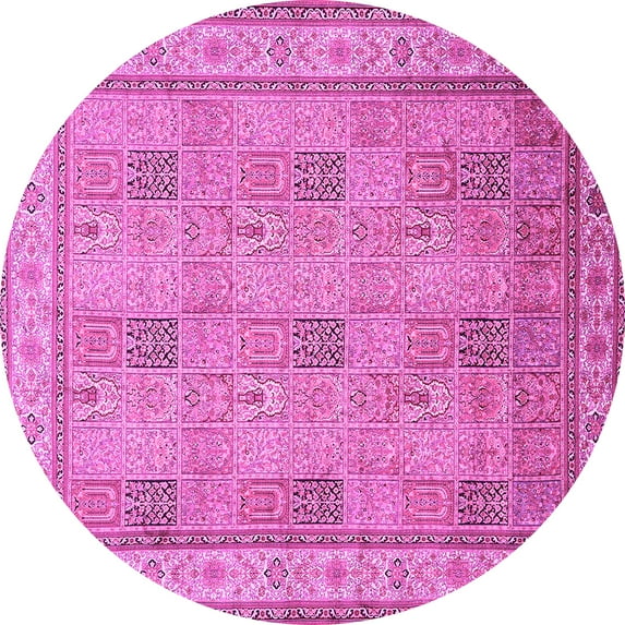 Ahgly Company Indoor Round Persian Pink Traditional Area Rugs, 4' Round