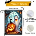 thumbnail image 3 of Happy Halloween Garden Flag 12X18 IN Double Sided Ghost Leaning on Pumpkin Garden Flags for Halloween Harvest Farmhouse Fall Yard Outside Decoration, 3 of 6