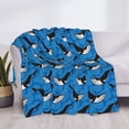 thumbnail image 3 of Rateoe Whale And Sea Pattern Flannel Throw Blanket, Ultra-soft Blanket for Bed, Couch, Car, Hypoallergenic Anti-pilling blanket-, 3 of 6