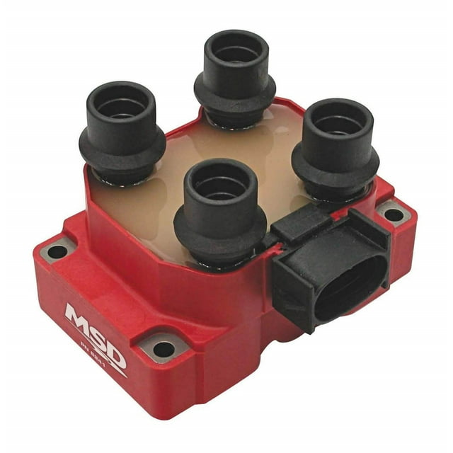 MSD Allumage Bobine d'Allumage 8241 Ford Ensemble de Bobines 4 Tours; 40000 Volts; Rouge et Noir