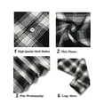 thumbnail image 5 of Men's Standard-Fit Long-Sleeve Plaid Shirt Button Up Shirt Plaid Fleece Workshirt Black/Red, 5 of 8