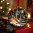 thumbnail image 4 of 2026 Christmas Home Party Decoration Christmas Ornament Flat Acrylic Winter Woodlands Deer And Bunny Snow Forest Hanging Holiday Gift Keepsake Decor For Christmas Tree Wreath, 4 of 7