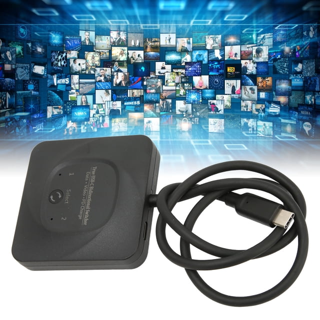 Conmutador HD USB, Dirección Bi USB C Switcher 8K 60Hz 2 EN 1 ETiqueta de Salida de TransmisioN RÁPIDA Y Reproducción Reproducción Con Indador de Encendido para Computadoras