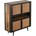 thumbnail image 2 of Modern Rustic Natural Rattan Double Decker Accent Cabinet, 2 of 6