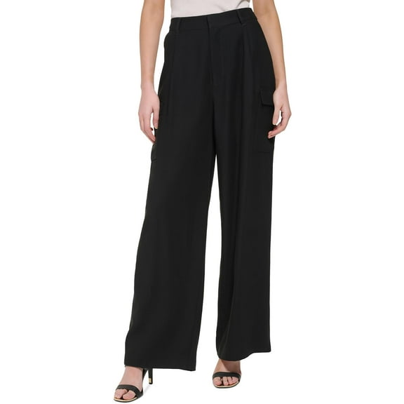 DKNY Womens Wide Leg Utility Trouser Pants