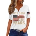 thumbnail image 3 of Evdexr 250th Anniversary Usa Shirts Woman Short Sleeve V Neck 250 Anniversary Usa Shirts American Flag Striped Patriotic Shirt Red Blue and White T Shirts White M, 3 of 5