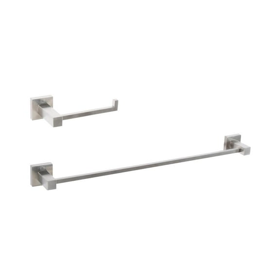 Elegant Kitchen and Bath Isla 2-Piece Bathroom Hardware Set in Brushed Nickel