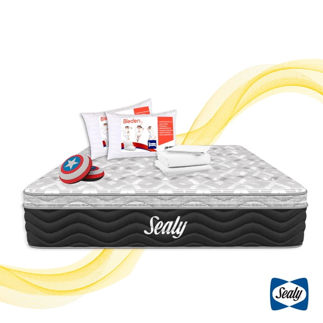 Colchon King Size Athenas + 2 Almohadas Bleden Std + Juego de Sabanas KS + Complemento