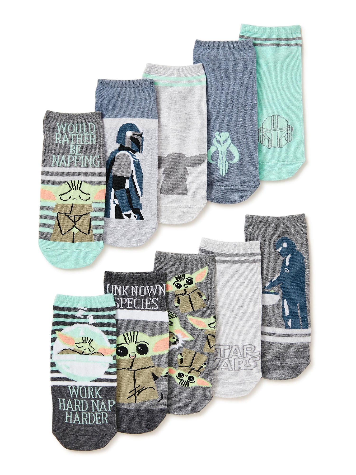 Star Wars The Mandalorian Women's No Show Socks, 10-Pack