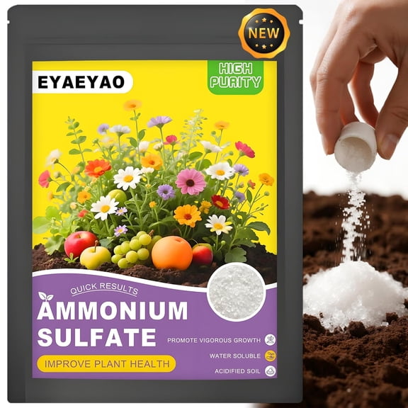 EYAEYAO Ammonium Sulfate 2 lb (21-0-0) - Water Soluble Agricultural Grade Powder with 24% Sulfur for Lawns & Gardens