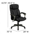 thumbnail image 4 of Flash Furniture Hansel High Back Folding Black LeatherSoft Executive Swivel Office Chair with Arms, 4 of 5
