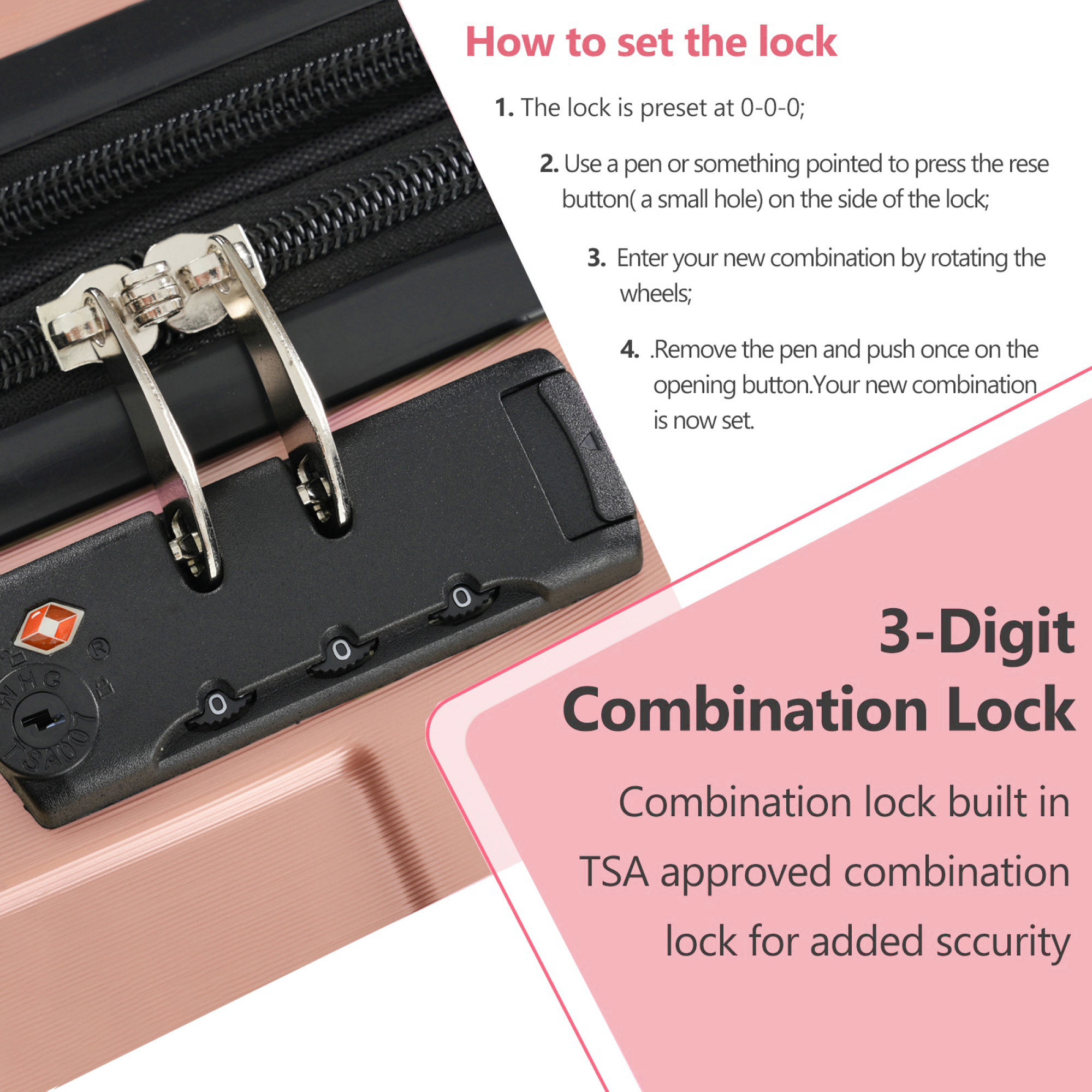 Carry on Luggage 24 inch, ABS+PC Lightweight 65L Capacity Hardshell Suitcase with TSA Lock & Wheels for Travel Trip