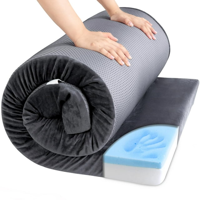Colchón de Camping HOMBYS de Espuma Viscoelástica de 3 cm de Grosor para Niños Gris