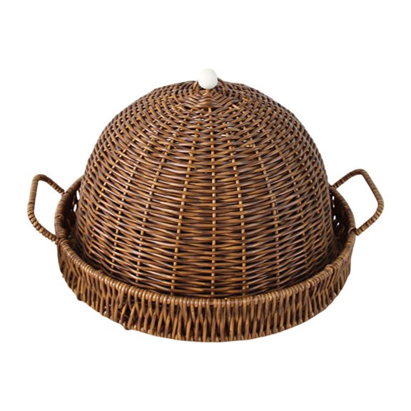 YWMJZEU Woven Serving Tray Decoration with Handle with Lid Multipurpose Fruit Basket for