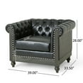 thumbnail image 5 of Noble House Glencoe Faux Leather Club Chair, Midnight Black, 5 of 7