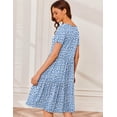 thumbnail image 4 of Vestido de maternidad y lactancia Ekouaer de verano de manga corta azul claro, 4 of 6
