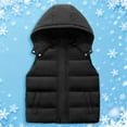 thumbnail image 2 of Gyujnb Boys Down Vest Winter Warm Insulated Padded Sleeveless Jacket with Hood for Kids Outdoor Activities,Size:11-12 Years, 2 of 9