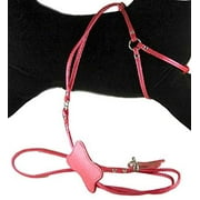 Beau Nouveau - Step-In Dog Harness & Leash - Hot Pink Leather - Small