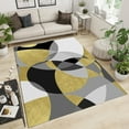 thumbnail image 2 of Simple Art Carpet, Abstract Gold Black White Gray Geometric Carpet For Living Room, Non-slip Washable Short Pile Easy To Clean Durable Carpet For Bedroom Entrance Hallway 5x6ft, 2 of 6