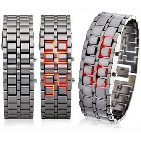 Men's and Women's Stainless Steel LED Digital Bracelet Watch