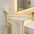 thumbnail image 6 of No Drill Rotating Towel Rack, Wall Mounted No Drill Towel Rack, Multi Bar Bathroom Dry Organizer, Storage Fixture for Shower Sink Cleaning Cloth Hanging, 6 of 6