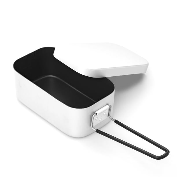 Contenedor de almuerzo Caja de lata de aluminio antiadherente de 800 ml, caja de almuerzo, contenedor de almacenamiento de alimentos con asa para acampar, senderismo, picnic, hogar Irfora Contenedor de almuerzo