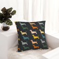 thumbnail image 6 of Pofeuu Plaid Dachshund Print Double-sided plush pillowcase Square Throw Pillow Covers Pillows Cover for Living Room Bedroom Sofa Couch Cushion Cover（No pillow core）-18"x18", 6 of 7