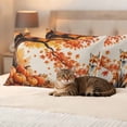 thumbnail image 3 of Orange Maple Leaves Fall Outdoor Waterproof Pillow Covers, Fox Pumpkins Vintage Beige Rustic Decorative Rectangle Throw Pillowcase Sofa Cushion Sham for Patio/Couch/Chair, 20"x12" 2 Pack, 3 of 8