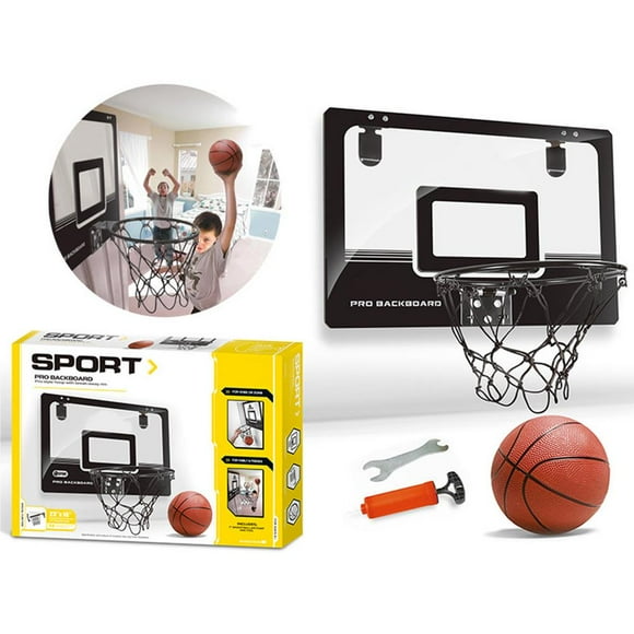braveheart Indoor Basketball Hoop Set for Kids Adults Basketball Hoop for Door with Backboard Basketball Toy Gifts for Basements Bedrooms Offices Black