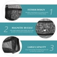 thumbnail image 3 of Soimiss Portable Black Mesh Cosmetics Bag Travel Makeup Organizer with Practical Magnetic Closure, 3 of 5