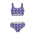 thumbnail image 7 of Pofeuu Skull Flower Print Womens Bathing Suits Modest High Waisted Bikini Sets Cute Halter 2 Piece Swim Suit, 7 of 7